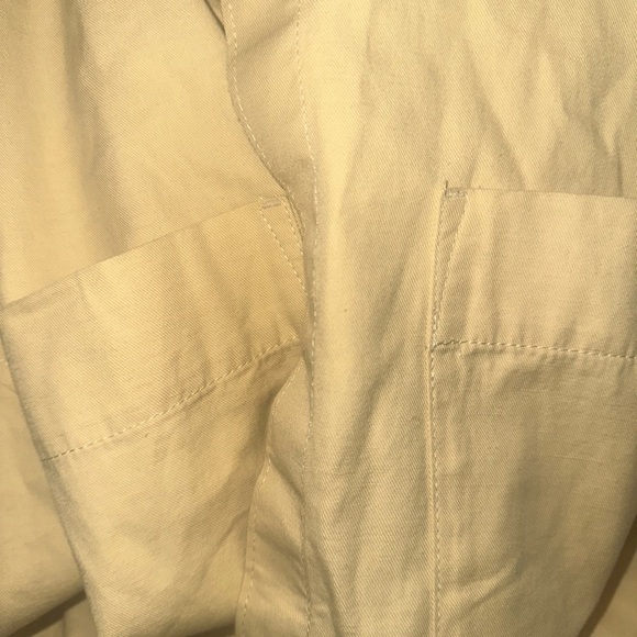 Men’s new size Small S Zara button down long sleeve shirt dual pockets yellow - Picture 5 of 6